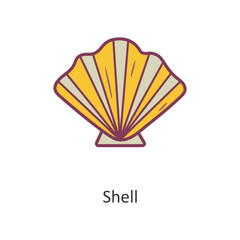 Shell vector filled outline Icon Design illustration. Holiday Symbol on White background EPS 10 File