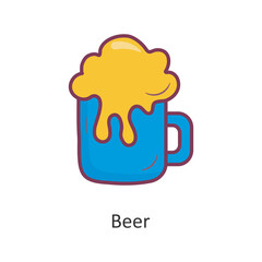 Beer vector filled outline Icon Design illustration. Holiday Symbol on White background EPS 10 File