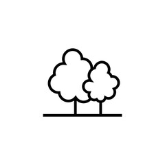 Trees line icon isolated on white background