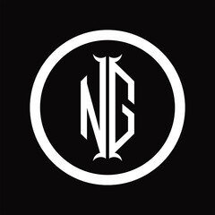 GN Logo monogram letter with hexagon horn shape design