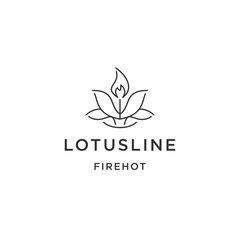 Lotus candle logo icon design template flat vector