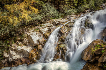 der Stuibenfall Wasserfall bei Umhausen im Ötztal