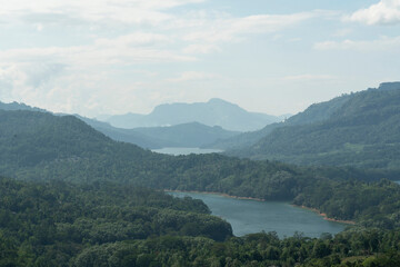Green mountain landscape in Sri Lanka.