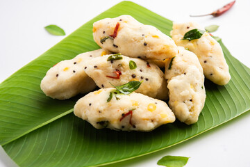 Kozhukatta Pidi is a steamed snack food from kerala rice flour with finger impressions