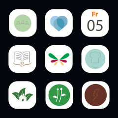 App icon set for store. Smartphone screen icon set.