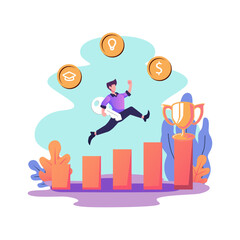 Key to succes flat style illustration vector design