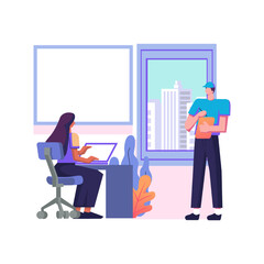 On demand urban workspace flat style illustration