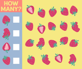 How many are they game. Educational printable math worksheet. Count the fruits in the picture and write the result.