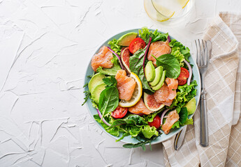 Salad smoked salmon