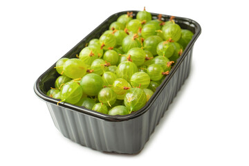 A group of gooseberries isolated on a white background.