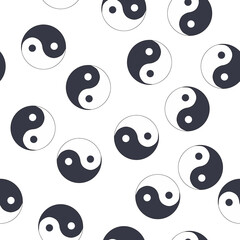 Fototapeta premium seamless pattern of hand drawn doodle sketch Yin Yang symbol isolated on white background