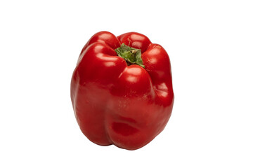 Red bell pepper isolated on a white background.