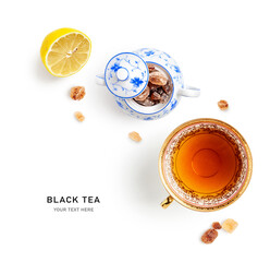 Black tea creative layout.