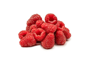 Tasty raspberries isolated on  white background.