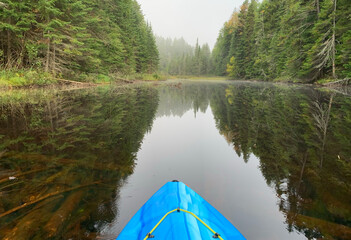 Kayakyng in early fall, Quebec, Canada