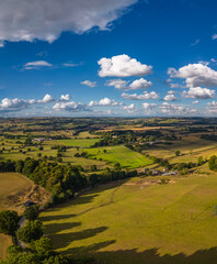 Fototapeta na wymiar Aerial view over North Yorkshire countryside near Harrogate