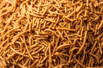 Nachni or Ragi Sev is a delicious crispy noodle made from finger millets, healthy Indian food