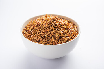 Nachni or Ragi Sev is a delicious crispy noodle made from finger millets, healthy Indian food