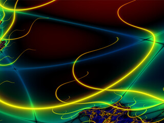 bright abstract pattern of bright and luminous lines, wallpaper, color graphics, design