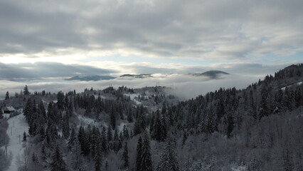 snow covered mountains