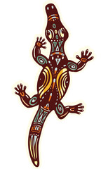Lizard animals in decorative tribal style