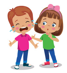 cute girl comforting her crying friend