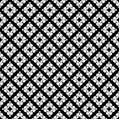 Black and white seamless pattern texture. Greyscale ornamental graphic design. Mosaic ornaments. Pattern template. Vector illustration. EPS10.