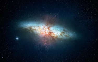 Schilderijen op glas Nevel en sterrenstelsels in de ruimte. Elementen van deze afbeelding geleverd door NASA. © Denis Rozhnovsky