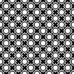 Black and white seamless pattern texture. Greyscale ornamental graphic design. Mosaic ornaments. Pattern template. Vector illustration. EPS10.