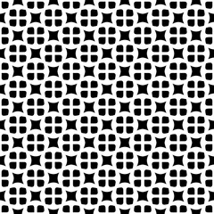 Black and white seamless pattern texture. Greyscale ornamental graphic design. Mosaic ornaments. Pattern template. Vector illustration. EPS10.