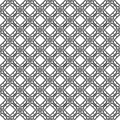Black and white seamless pattern texture. Greyscale ornamental graphic design. Mosaic ornaments. Pattern template. Vector illustration. EPS10.