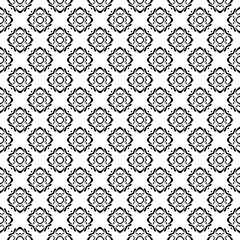 Black and white seamless pattern texture. Greyscale ornamental graphic design. Mosaic ornaments. Pattern template. Vector illustration. EPS10.