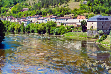 Fototapeta na wymiar River Vezere, Le Bugue, Dordogne, France