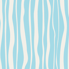 Vector seamless pattern. White uneven stripes on a blue background. Ideal for design, wallpaper, packaging, textiles, scrapbooking.