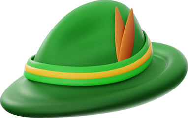 Fototapeta premium oktoberfest germany festival hat icon 3d rendering transparent background png