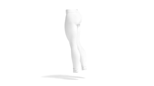 Blank white women sport leggings mockup, looped rotation