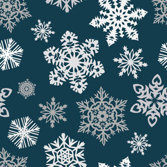 Naklejka na ściany i meble Snowflake vector graphics on a white background cut out of paper , 6 rays. background pattern