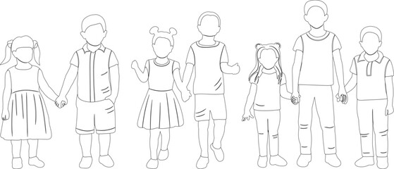 kids sketch ,outline isolated vector