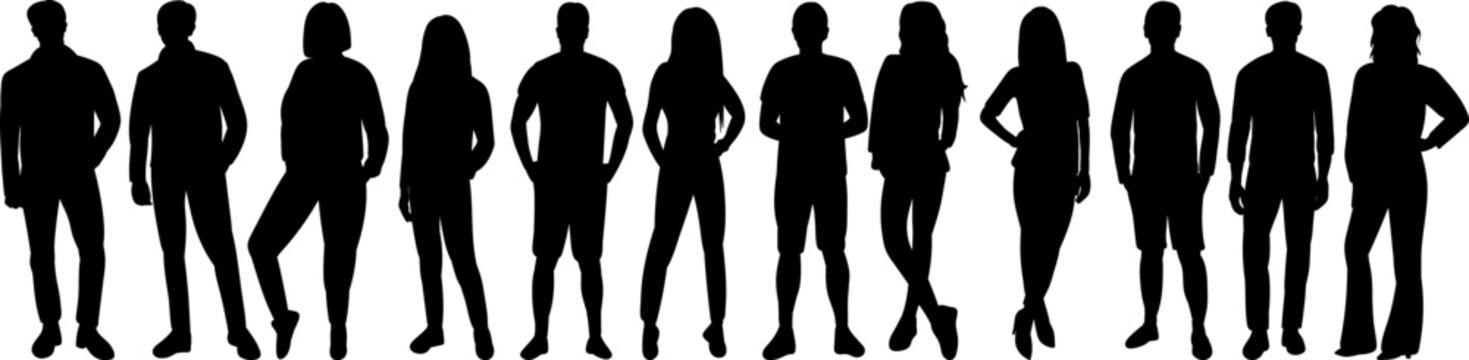 silhouette people on white background ,isolated vector