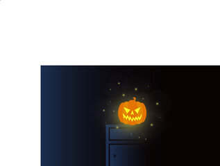 Happy Halloween posters with bats, haunted castles and pumpkins. Trendy design for banners, party invitation in vector format.