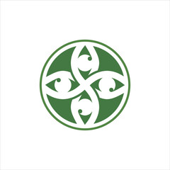 eye emblem logo vector plus template