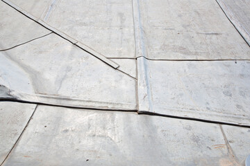 Old lead roof detail with thin lead sheets