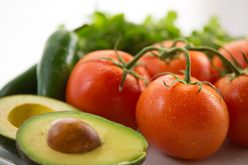 Tomatoes, avocados and jalapenos