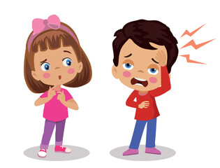 Cute girl feeling sorry for her friend with a headache