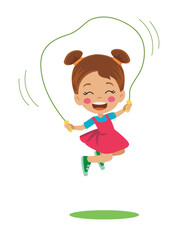 Cute Girl Playing Jump Rope