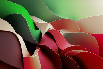 Abstract red green organic panorama wallpaper background illustration