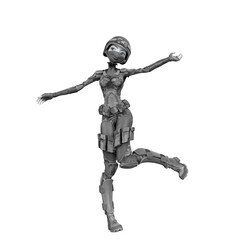 soldier girl cartoon girl is dancing