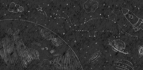 Neutral dark background with some space elements for different decor, books, flyleafs, covers,...