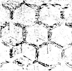 Rough texture. Broken plaster wall effect. Grunge worn damask pattern design. Distressed fabric texture. Overlay texture design. Vector illustration. Eps10.