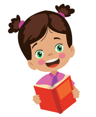 cute girl reading a book